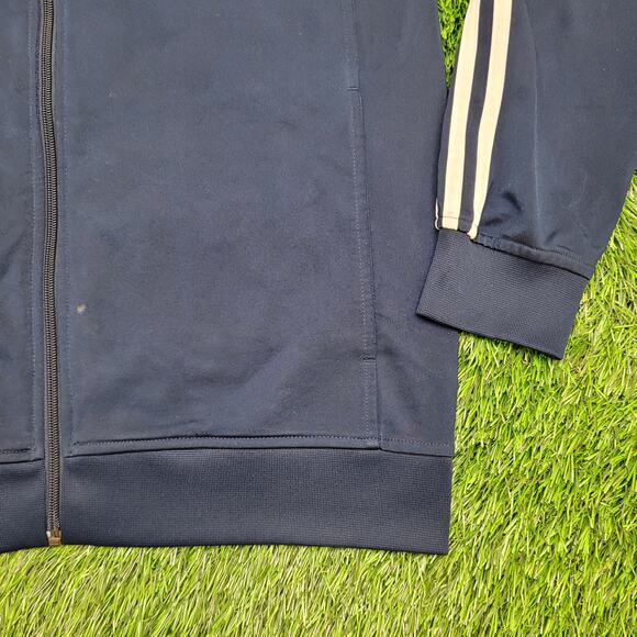 Adidas Track Jacket Medium 21x28 Blue White 3-Stripes Tricot - Picture 14 of 16